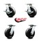 Service Caster 8 Inch Phenolic Wheel Heavy Duty Top Plate Swivel Caster Set with 2 Brakes SCC SCC-55S825-PHR-2-SLB-2 - alternate 2